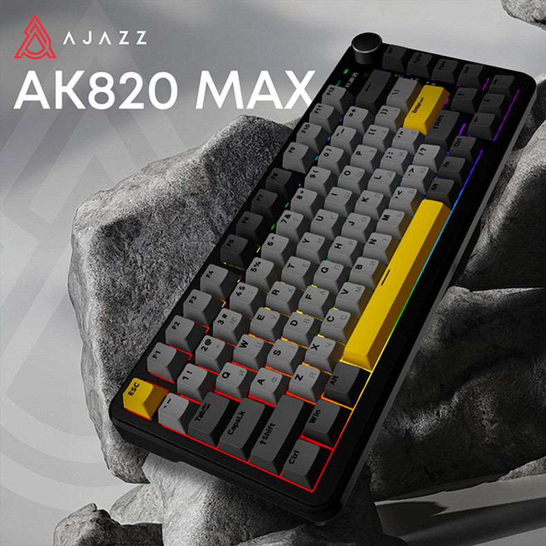 Клавиатура Ajazz AK820 MAX Magnetic switches - Black (AK820MAX-M-BGY)