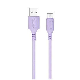 Кабель ColorWay USB-USB Type-C, soft silicone, 2.4А, 1м, Purple (CW-CBUC044-PU)