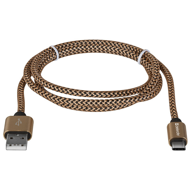 Кабель USB AM-Type-C M, 1.0 м, золотистий, 09-03T PRO Defender