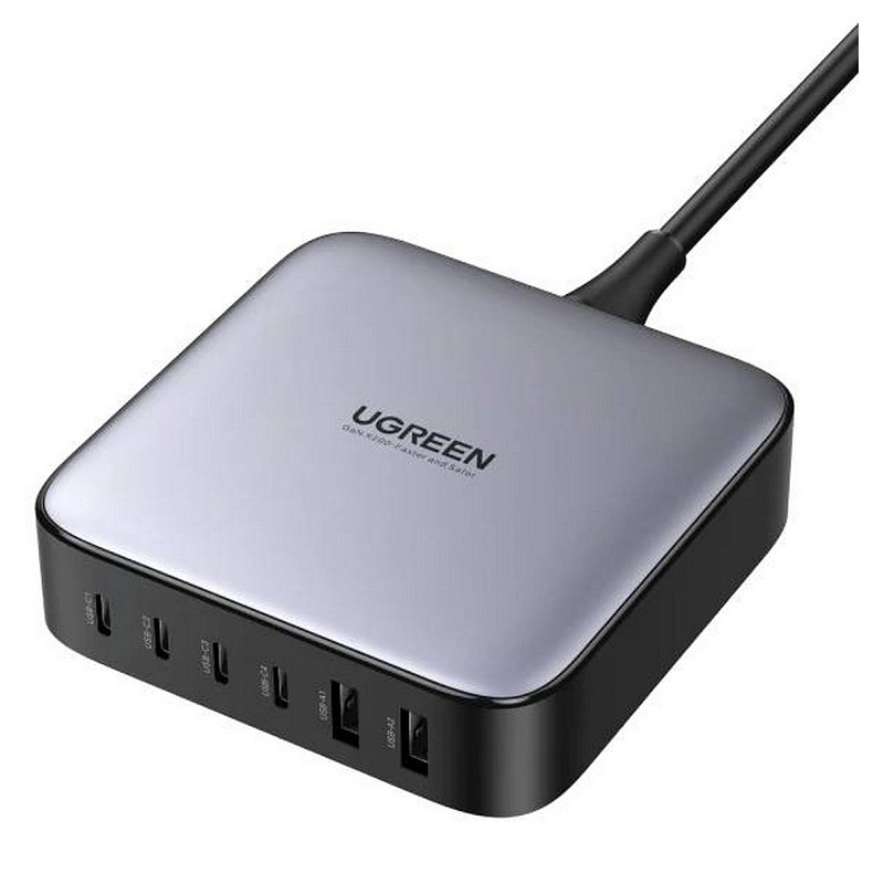 Зарядний пристрій Ugreen 6xUSB 200W (4хUSB-C+2xUSB-A) Gan CD271