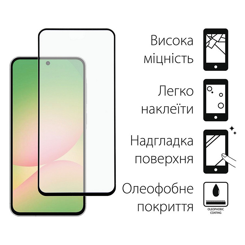 Защитное стекло Dengos для Samsung Galaxy A56 5G SM-A566 Black Full Glue (TGFG-388)