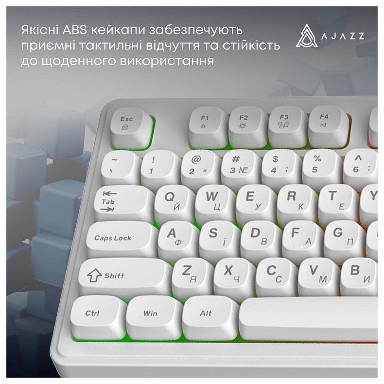 Клавиатура Ajazz AF98 Black USB-C White (AF98-W)