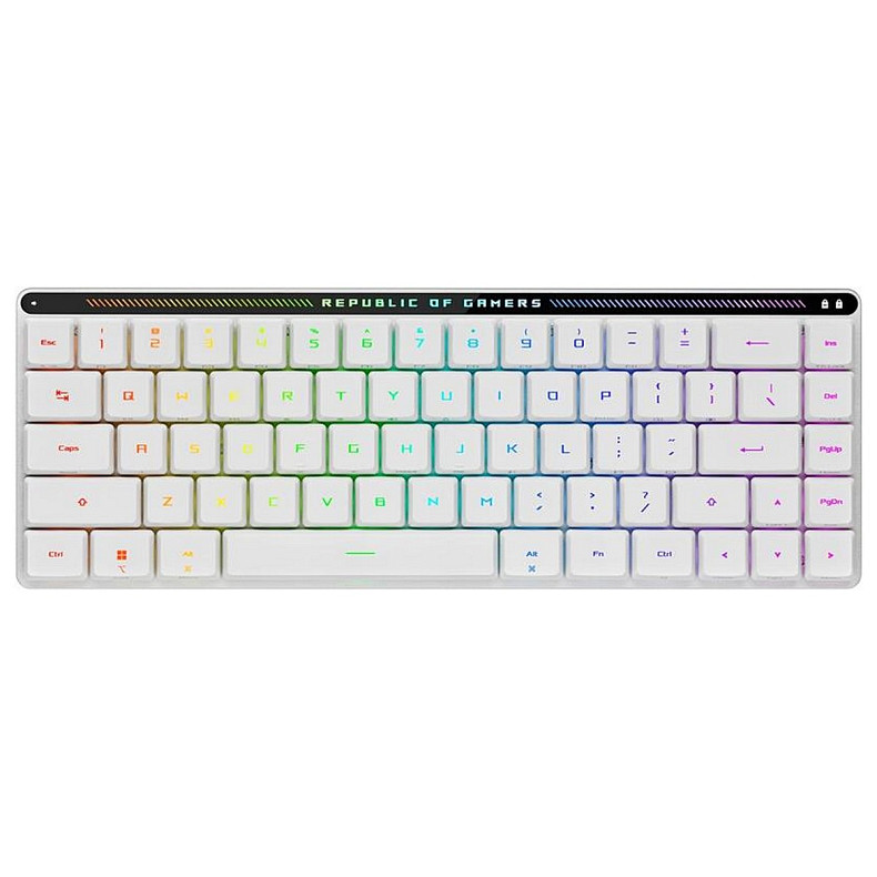 Клавіатура бездротова Asus ROG Falchion RX Low Profile 68key NX RD EN RGB White (90MP03EC-BKUA10)