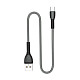 Кабель ColorWay USB-USB-C, braided cloth, 3А, 1м, Gray (CW-CBUC041-GR)