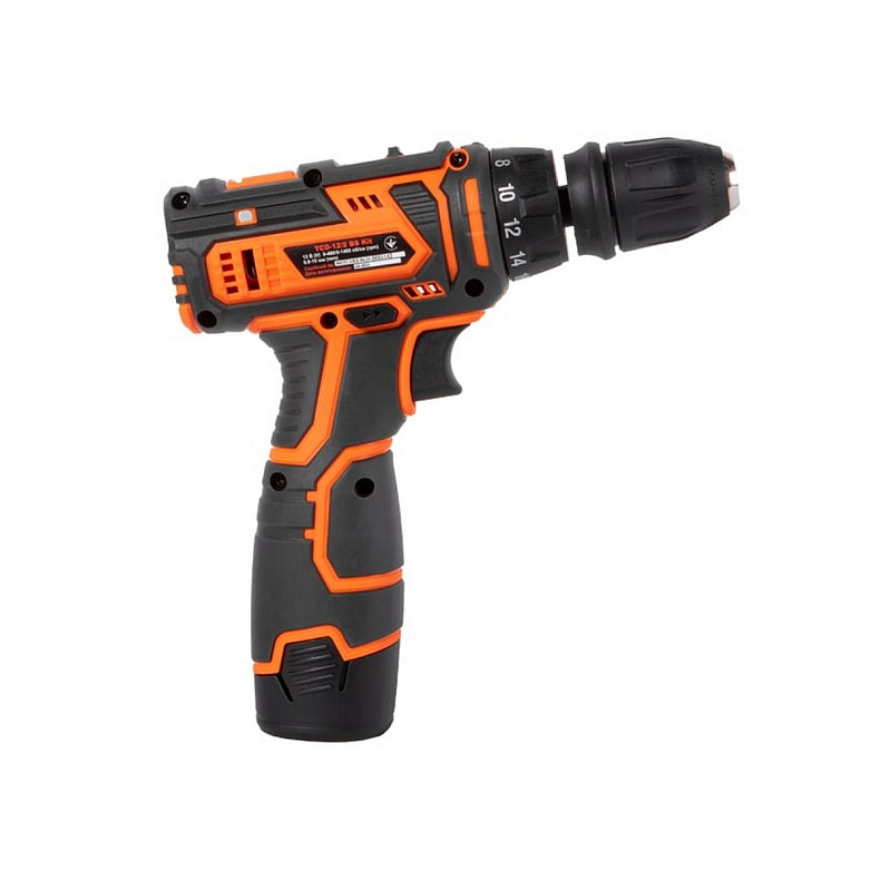 Шурупокрут-дриль акумуляторний Tekhmann TCD-12/2 BS Kit 12В 1х2А·год 30Нм 0-400·1400об·хв 1кг кейс з