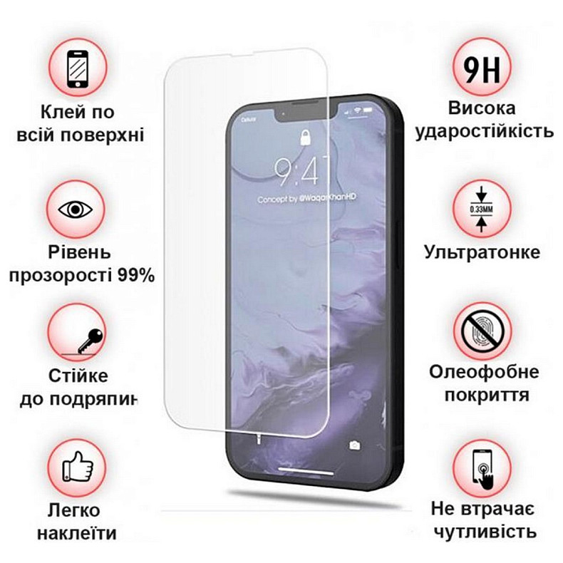 Защитное стекло BeCover для Apple iPhone 14 Crystal Clear Glass 3D (708084)