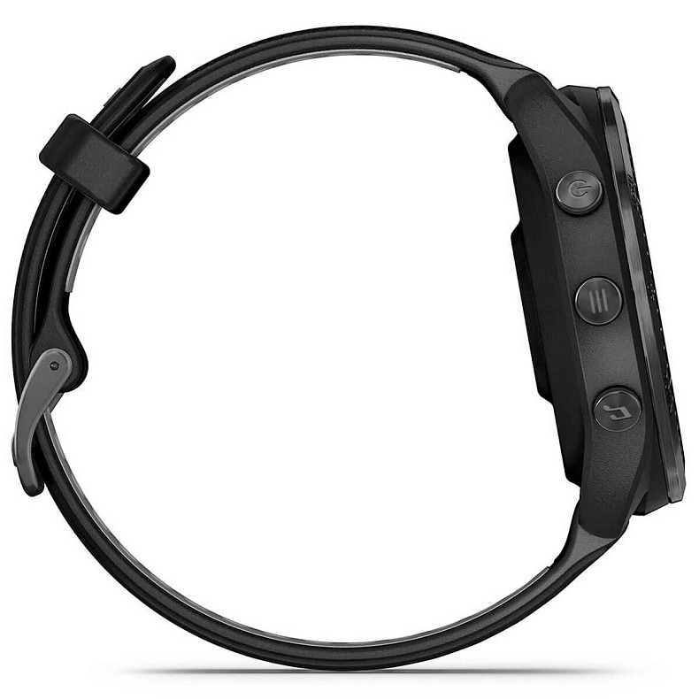 Спортивные часы Garmin Forerunner 965 Carbon Gray DLC Titanium Bezel with Black Case and Black/Powder Gray Silicone Band