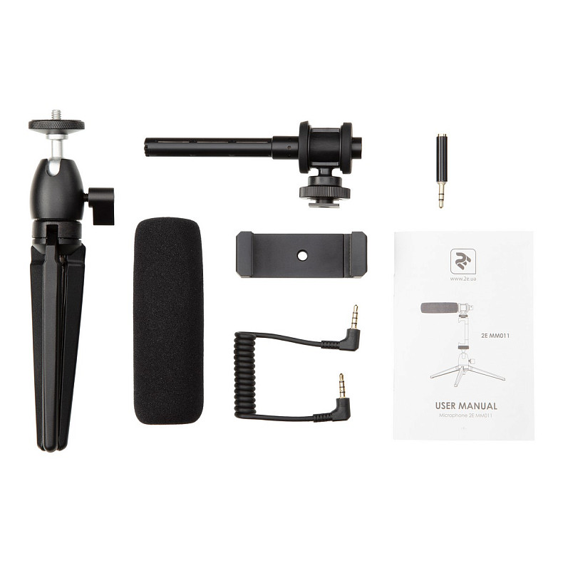 Микрофон с триподом для мобильных устройств 2Е MM011 Vlog KIT, 3.5mm