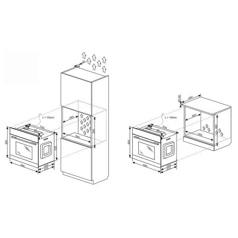 Духовка электр. Hansa, 60см, 65л, A, гриль, емаль легкого очищення, диспл., чорний