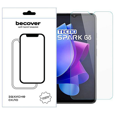 Захисне скло BeCover для Tecno Spark Go 2023 (BF7) Crystal Clear Glass 3D (709263)