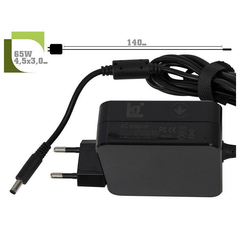 Блок живлення 1StCharger для ноутбука Dell 19.5V 65W 3.34A 4.5х3.0мм Wall Mount (WM1ST19.5V65W4530D)