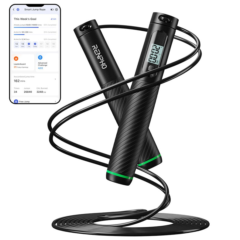 Умная скакалка RENPHO Smart Jump Rope - Black