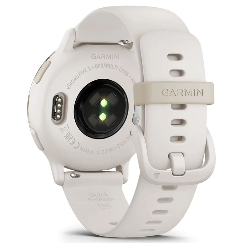 Спортивные часы GARMIN Vivoactive 5 Cream Gold Aluminum Bezel with Ivory Case and Silicone Band