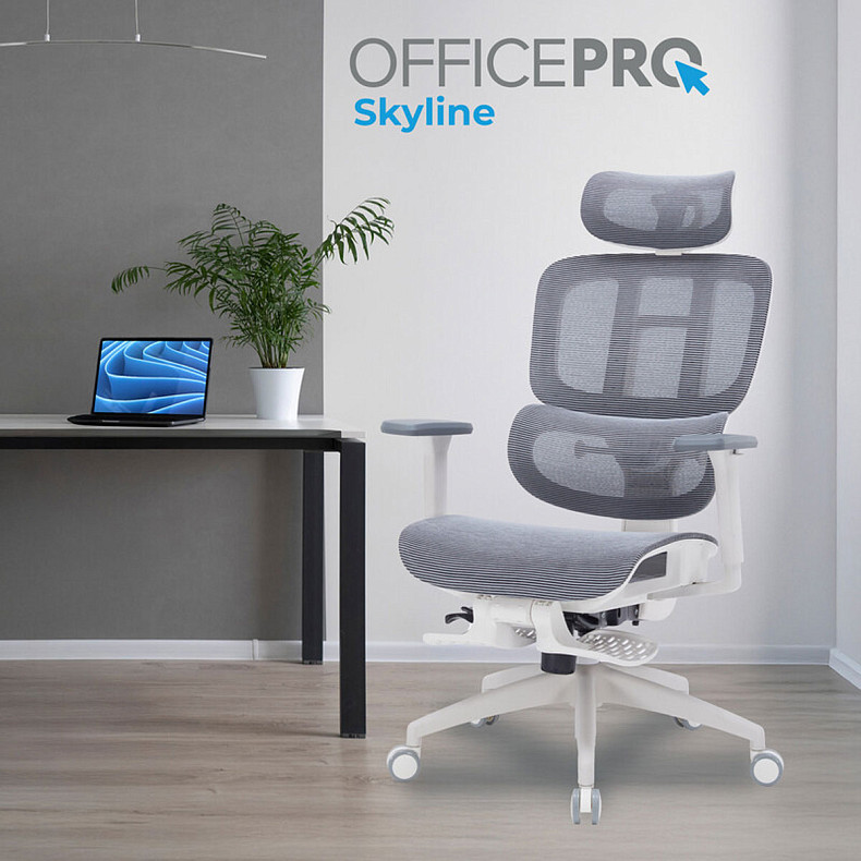 Крісло офісне OfficePro Skyline OC750-W-DG-DG