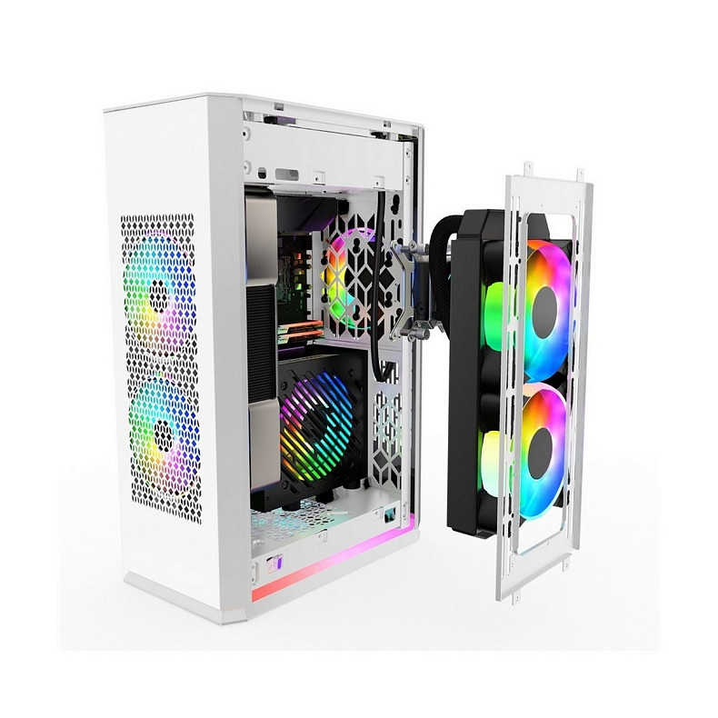 Корпус 1stPlayer UN1-3F2-W-WH White + БП PS-750SFX 750W