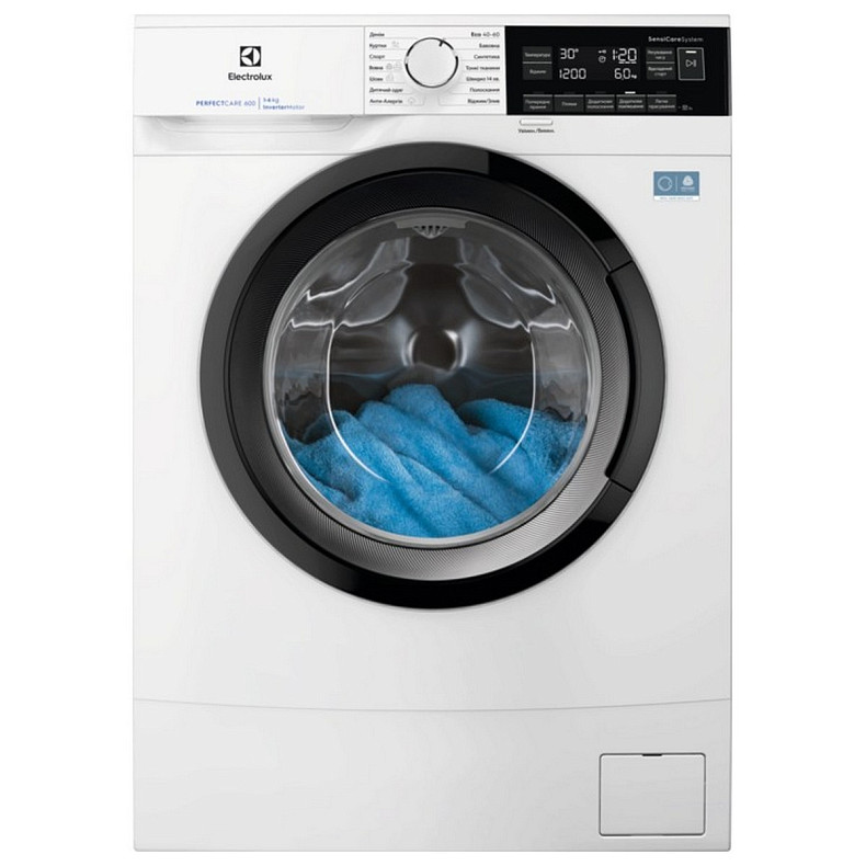 Пральна машина Electrolux фронтальна, 6кг, 1200, A+++, 41см, дисплей, інвертор, білий