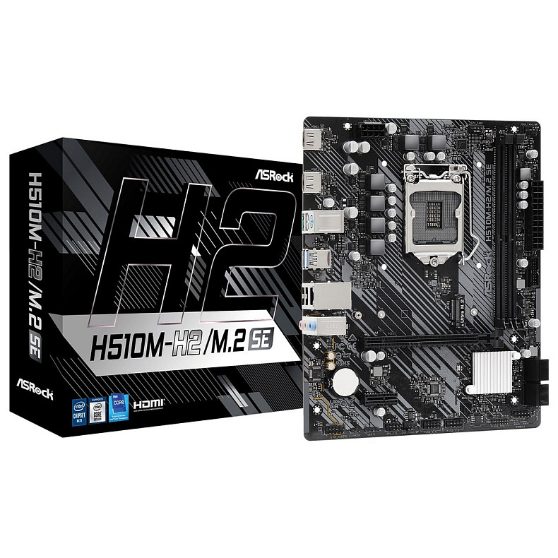 Материнская плата ASRock H510M-H2/M.2_SE s1200 H470 2xDDR4 M.2 HDMI mATX