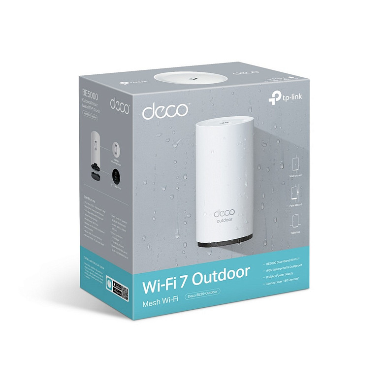 WiFi-Mesh система TP-LINK Deco BE25 BE5000, 2x2.5GE LANWAN, 1мод, зовнішня