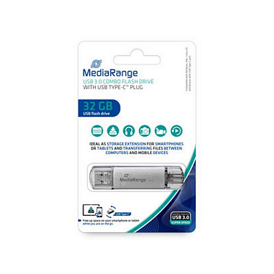 Флеш-накопичувач MediaRange Silver (MR936) USB3.0 32GB Type-C