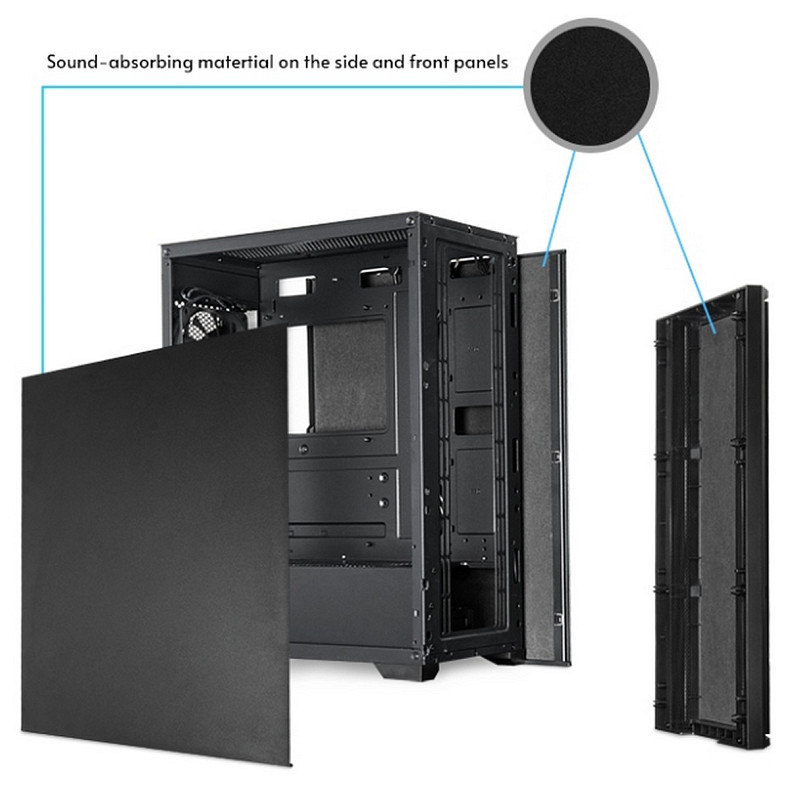 Корпус Chieftec Pro Midi Q AS-02B-OP ATX, без БЖ, Black