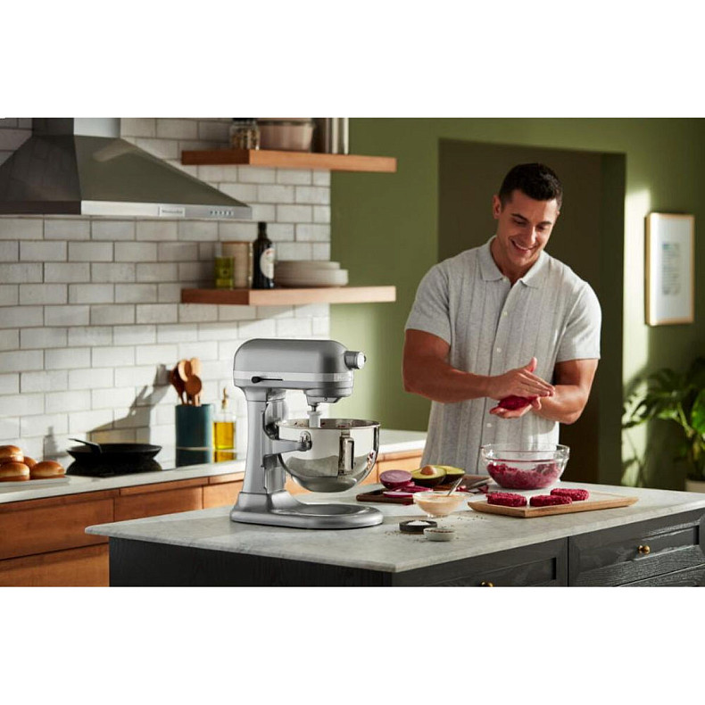 Кухонна машина KitchenAid Heavy Duty 5,2 л 5KSM55SXXECU з підйомною чашею, сріблястий