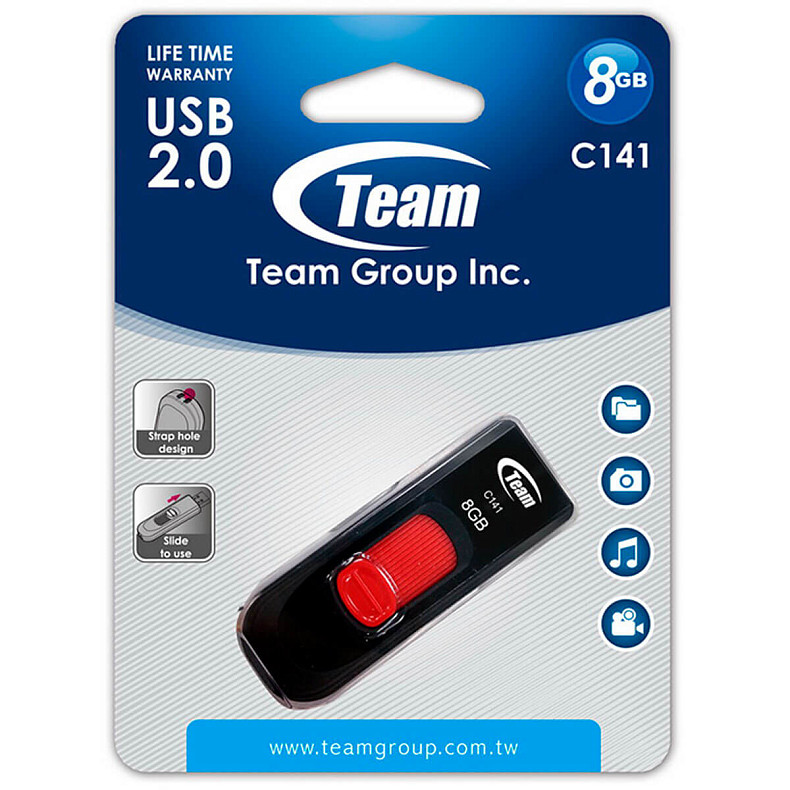 USB 8Gb Team C141 Red (TC1418GR01)