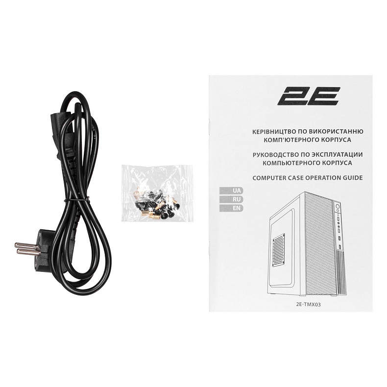 Корпус 2E TeamX TMX03 с БП 2E ATX400W, 2xUSB2.0, 1x80мм, VGA 220мм, mATX, черный