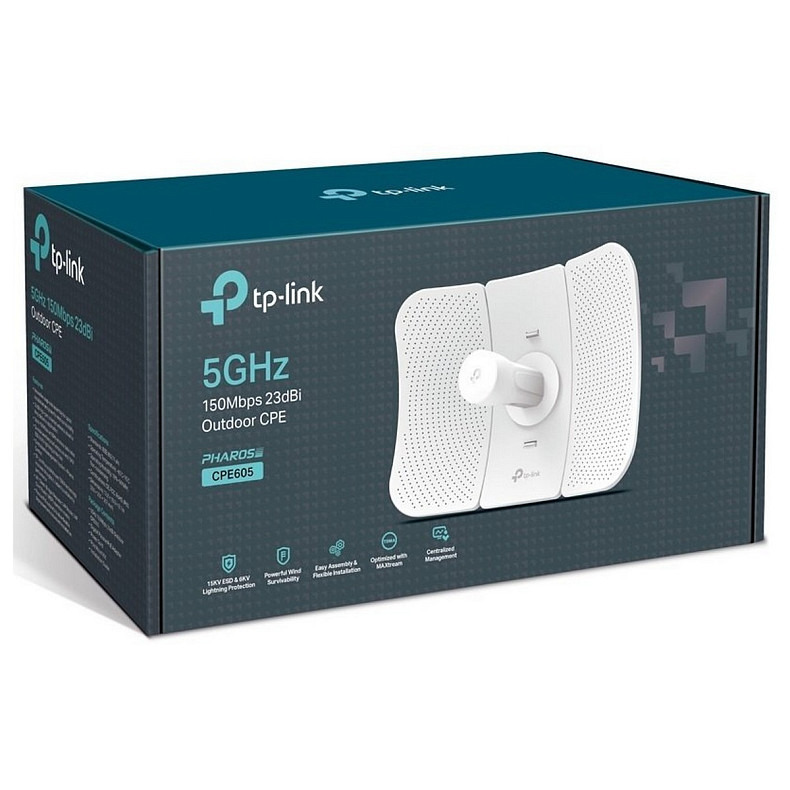 Точка доступу TP-LINK CPE605 N150 5ГГц 1xFE LAN, 23 дБі зовн. passive PoE