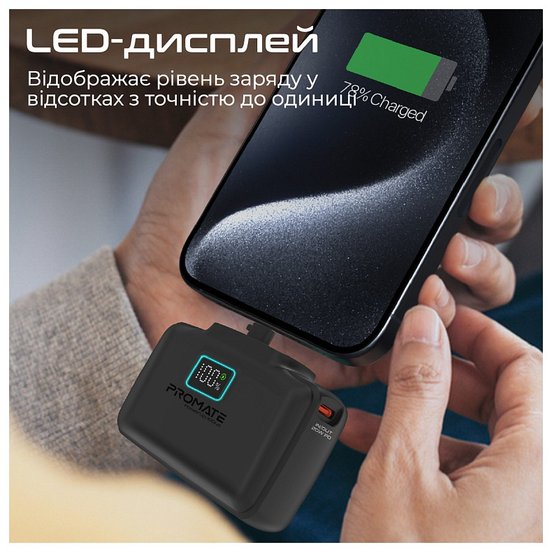 Универсальная мобильная батарея Promate PowerUp-10Duo 10000mAh 20W Black