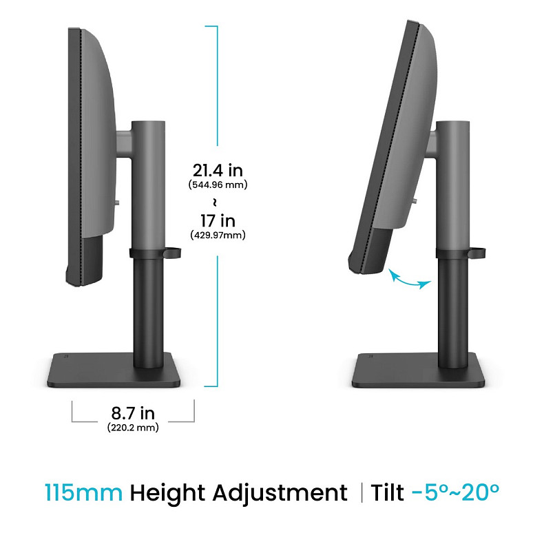 Монитор 27" BenQ PD2706QN, QHD, IPS, HDMI, DP, USB-C, HAS, Pivot, колонки, темно серый