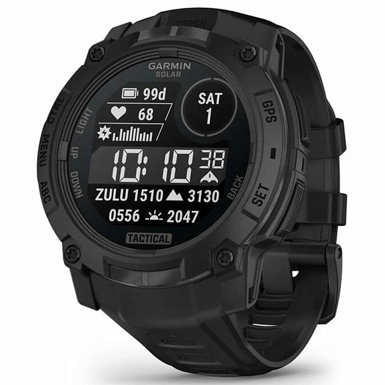 Спортивний годинник GARMIN Instinct 3 50mm Tactical Solar Black with Charcoal Silicone Band (010-02935-90)