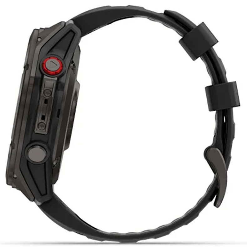 Спортивний годинник GARMIN Fenix ??8 Pro 51 mm AMOLED Sapphire Carbon Gray DLC Titanium with Black/Pebble Gray Silicone Band (010-03199-00)