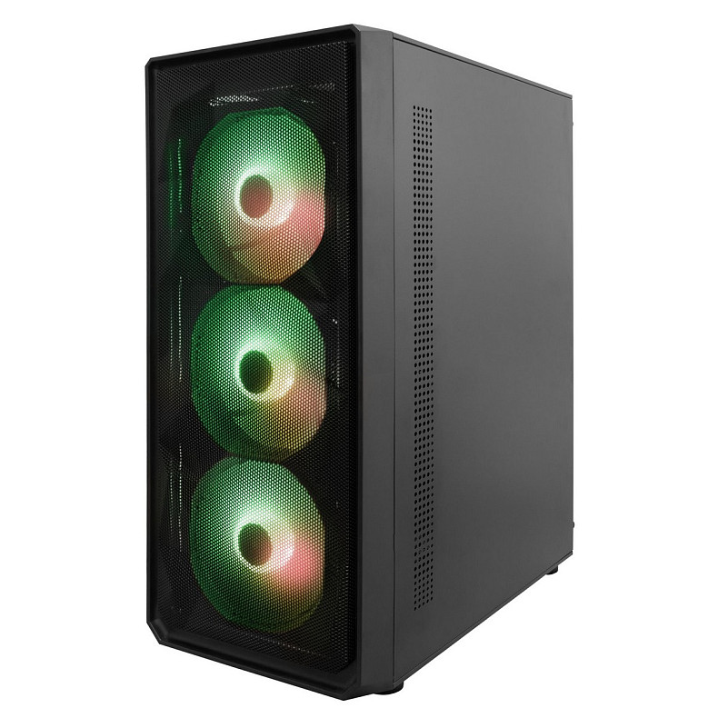 Корпус 1stPlayer FD3-BK-4F7 Black без БП
