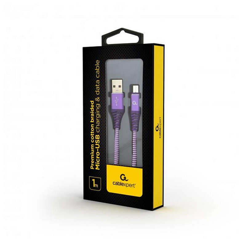 Кабель Cablexpert (CC-USB2B-AMmBM-1M-PW) USB 2.0 A - microUSB B, премиум, 1м, фиолетовый