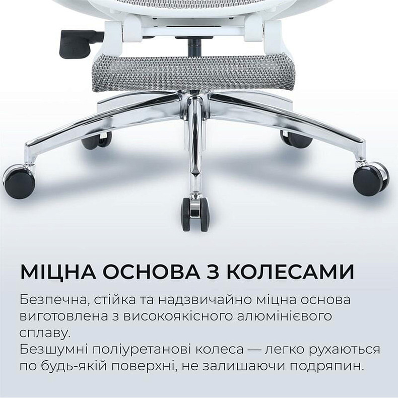Крісло офісне з підставкою для ніг Sihoo DORO C300L Mesh White