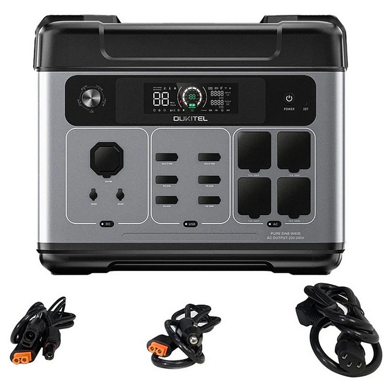 Зарядная станция Oukitel P2001E plus 2400Вт (2048Вт/ч) LiFePo4 UPS, MPPT, PD100 Вт