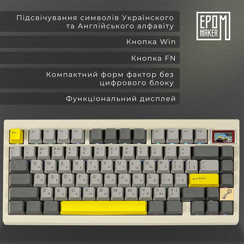 Клавиатура EPOMAKER TH80 PRO V2 Wisteria Tactile White (TH80-PROV2-W-WT)