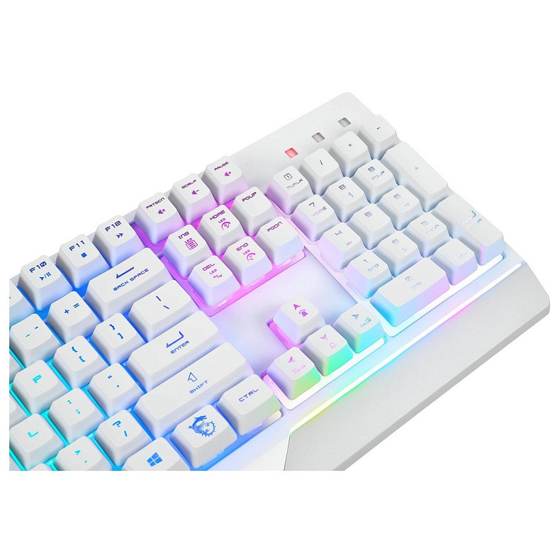 Комплект клавиатуры и мыши MSI Vigor GK30 COMBO WHITE UA USB, EN/UKR/RU, RGB, белый