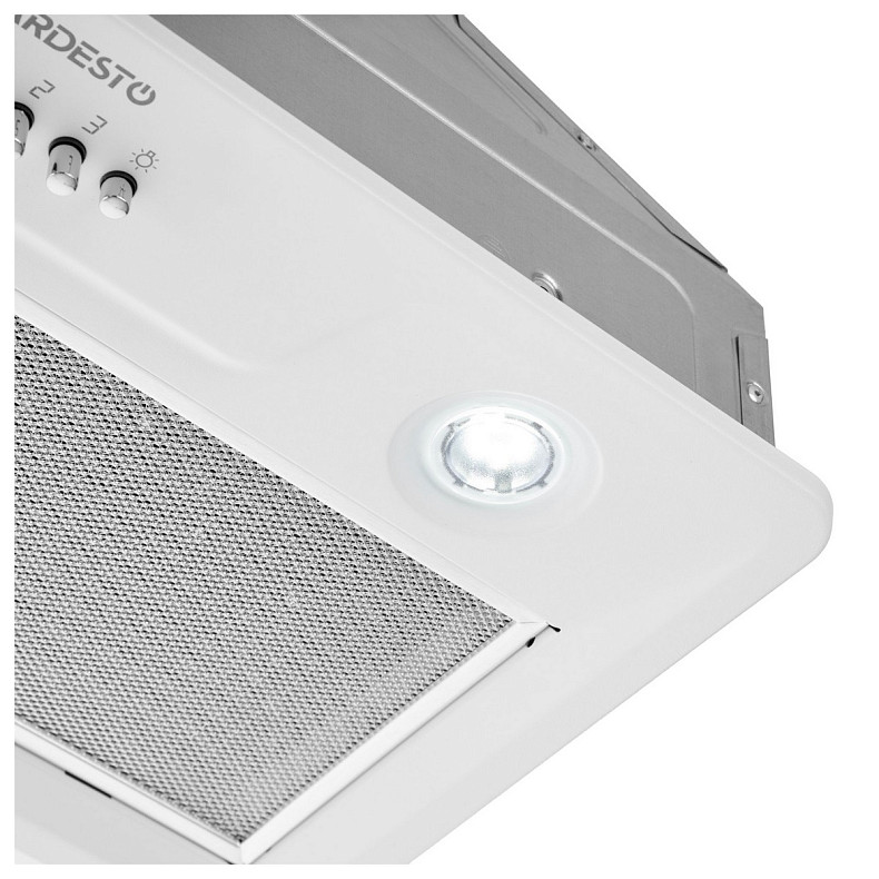 Витяжка Ardesto вбудована, 52см, 450м3ч, метал, 2х1Вт LED, кнопкове, білий