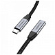 Кабель-удлинитель USB 3.1 Type-C M-F, 2.0 м 10 Gbps 100W nylon braid черный Choetech
