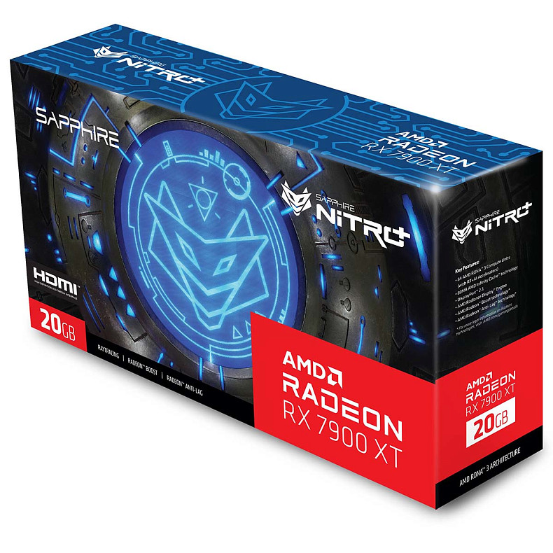 Видеокарта Sapphire Radeon RX 7900 XT 20GB GDDR6 Nitro+ Gaming OC VAPOR-X