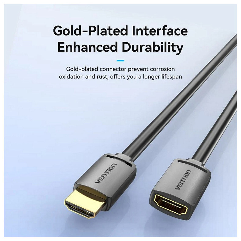 Кабель HDMI M-F (підовжувач), 2.0 м, V2.0, 4K 60Hz PVC