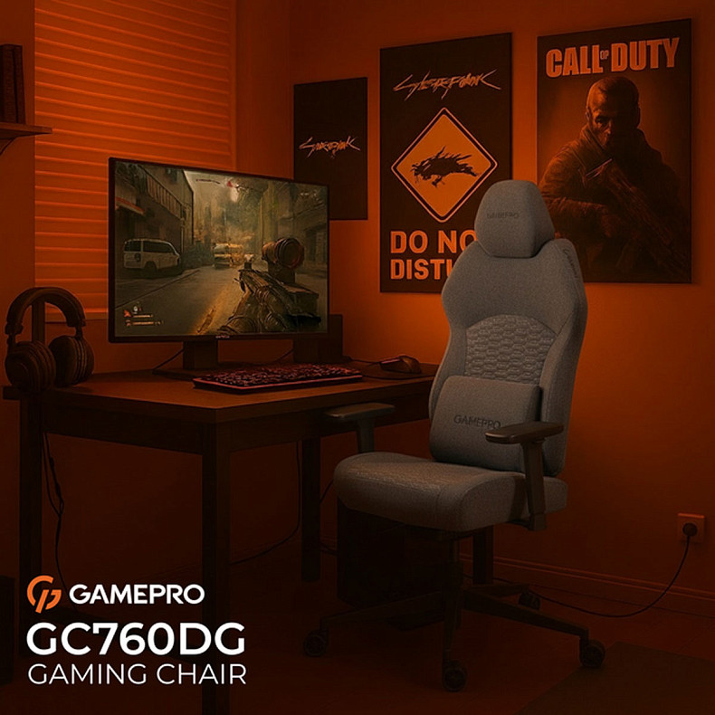 Крісло ігрове GamePro GC760DG Fabric Dark Gray