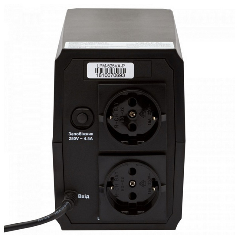 ИБП LogicPower LPM-525VA-P,Lin.int., AVR, 2 x евро, пластик