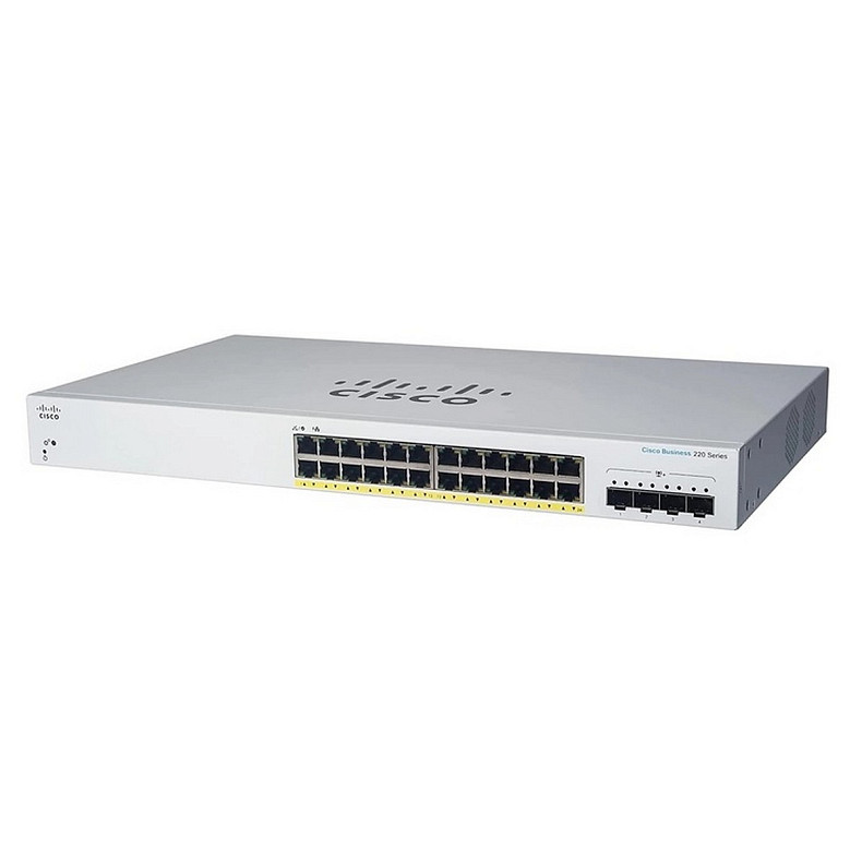 Коммутатор Cisco CBS220 Smart 24-port GE, PoE, 4x1G SFP