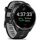 Спортивные часы Garmin Forerunner 965 Carbon Gray DLC Titanium Bezel with Black Case and Black/Powder Gray Silicone Band