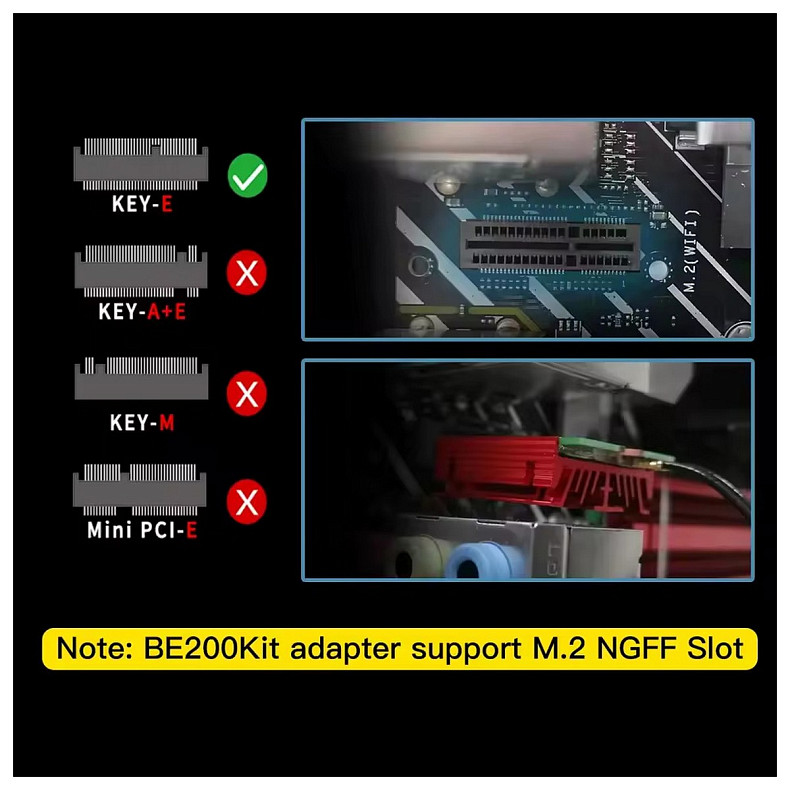 Беспроводной адаптер Fenvi FV-BE200NG Wi-Fi 7, Bluetooth 5.4 Tri-band 2.4G/5G/6GHz