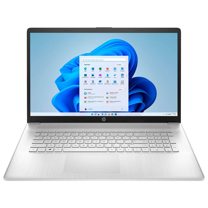 Ноутбук HP 17-cn3009ua 17.3" FHD IPS AG, Intel i3-N305, 8GB, F256GB, UMA, DOS, сріблястий