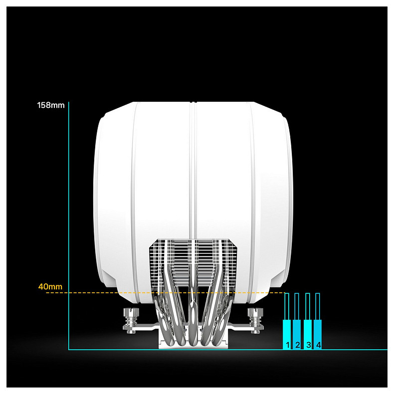 Кулер Zalman ZET5, ARGB LGA 1851, 1700, 1200, 115x, AM5, AM4, 4pin PWM, 3pin+5VARGB white