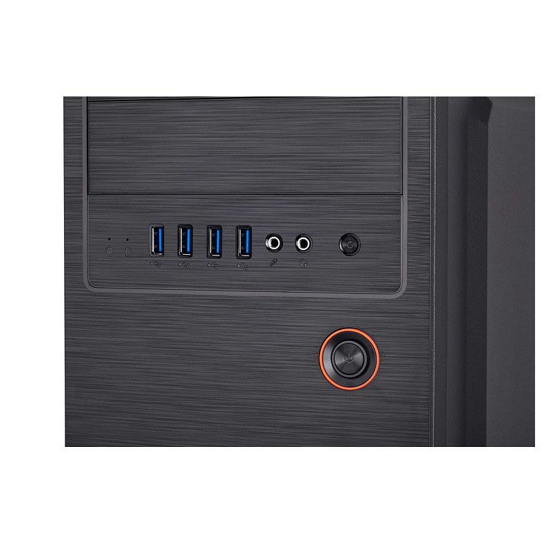 Корпус 2E Alfa E1802, без БЖ, 4xUSB3.0, Perforated Side, ATX, чорний